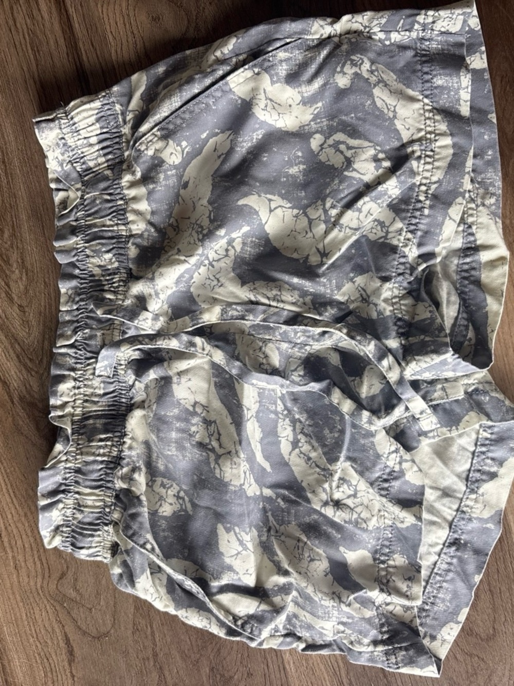 Joie Gray and Cream Marbled Athletic Shorts